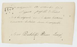 Biglietto di Luigi Bertolotti Bianc