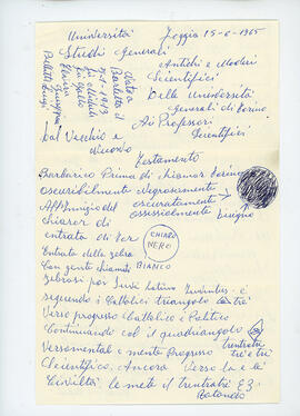 Lettera di Luigi Bellitti