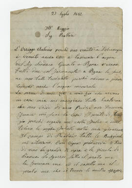 Lettera di Domenico Franca (?)
