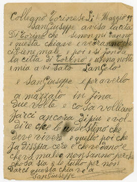Manoscritto di Giuseppe Malferrari
