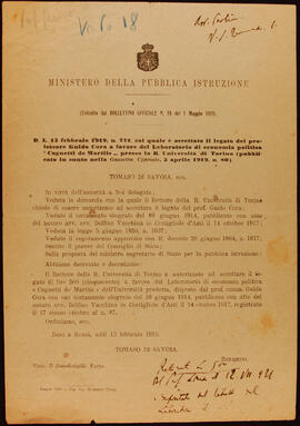 Corrispondenza 1919